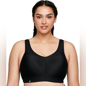 Glamorise Women's Plus Size Hi-Impact black  Sports Bra underwire 44H